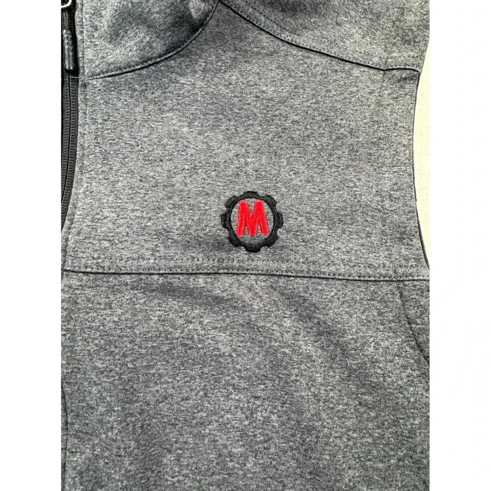 The North Face Ridgewall Soft Shell Vest Mens Large Gray Full Zip Embroidered